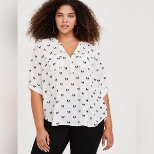 TORRID /Harper Georgette Pullover 3/4 Sleeve Blouse/ Size 1 /